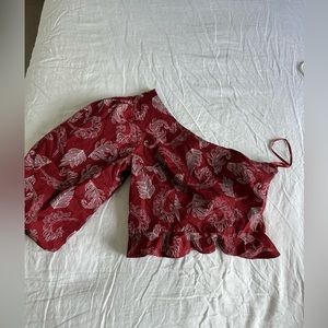 Anthropologie One Shoulder Peplum Blouse